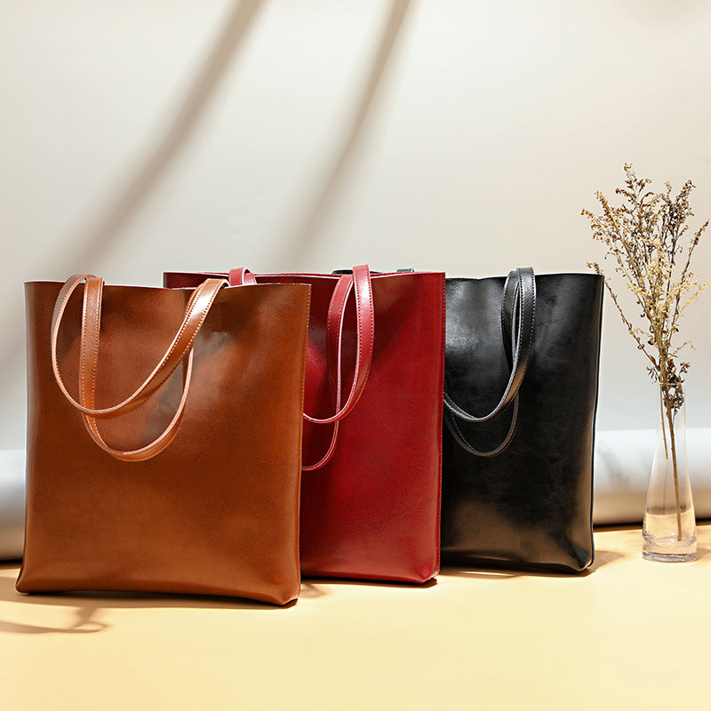Nine Seven Genuine Leather Over the Shoulder Bags for Women Handmade Zip Up Large Capacity Bag