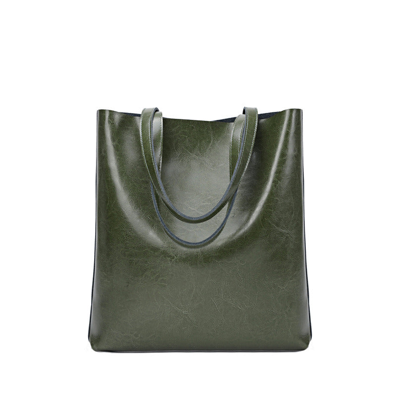 Nine Seven Genuine Leather Over the Shoulder Bags for Women Handmade Zip Up Large Capacity Bag