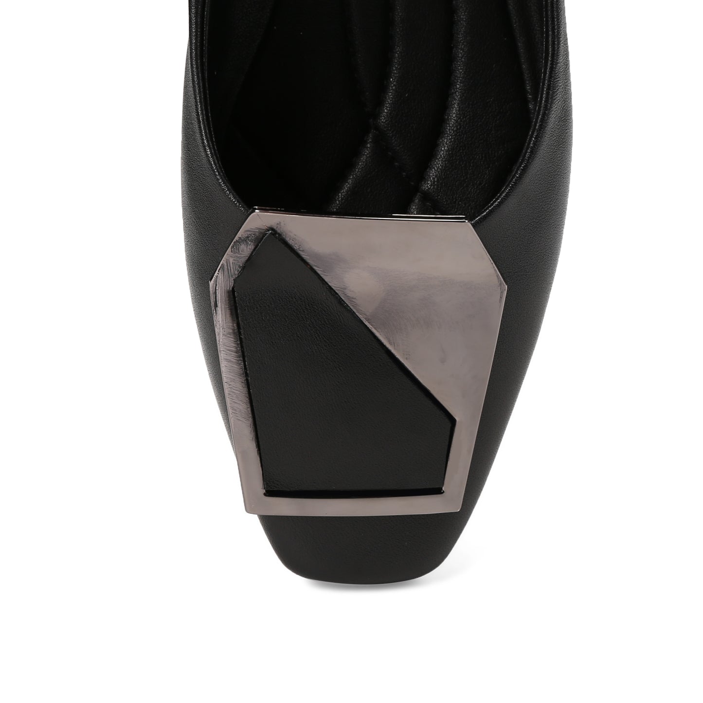 Nine Seven Women's Genuine Leather Square Toe Handmade Buckle Décor Casual Flat Shoes