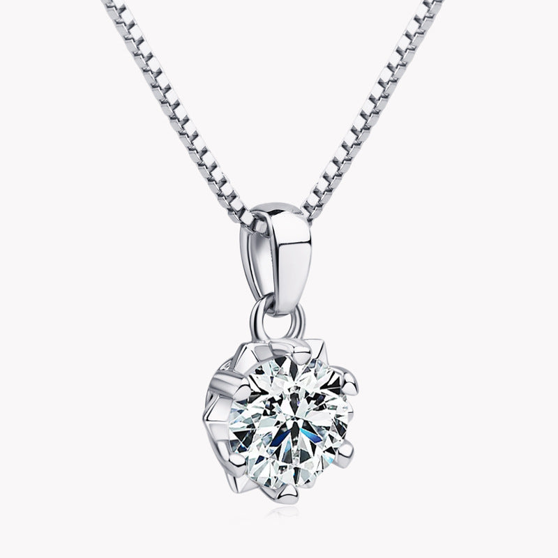 Women's Snow Pendant Necklaces S925 Sterling Silver Moissanite Jewelry