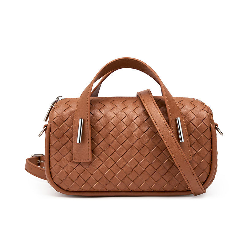 Nine Seven Tote Handbag Women's Genuine Leather Weaving Handmade Clutches Crossbody Bags