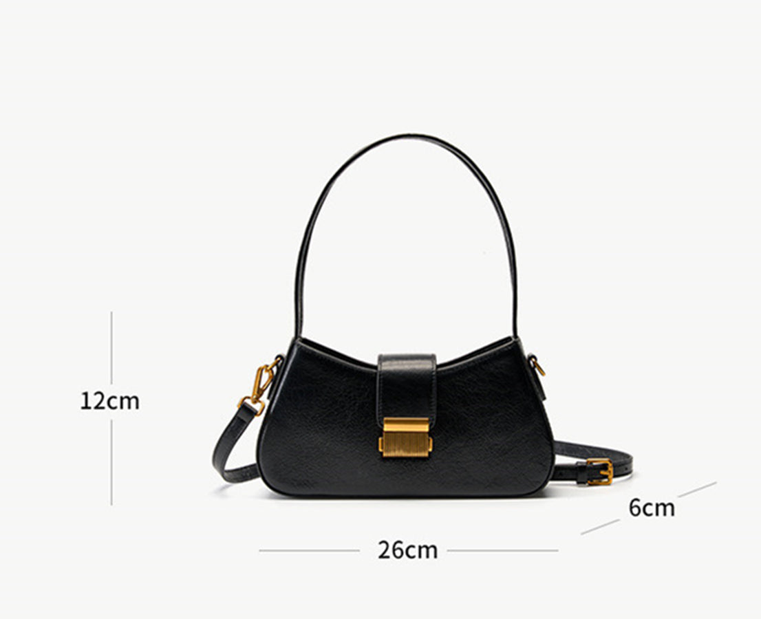 Nine Seven Handmade Genuine Leather Shoulder Bag for Women Silver Black