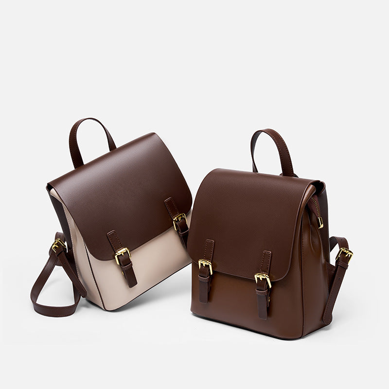 Nine Seven Women's Handmade Genuine Leather Backpack Work School Casual Bag