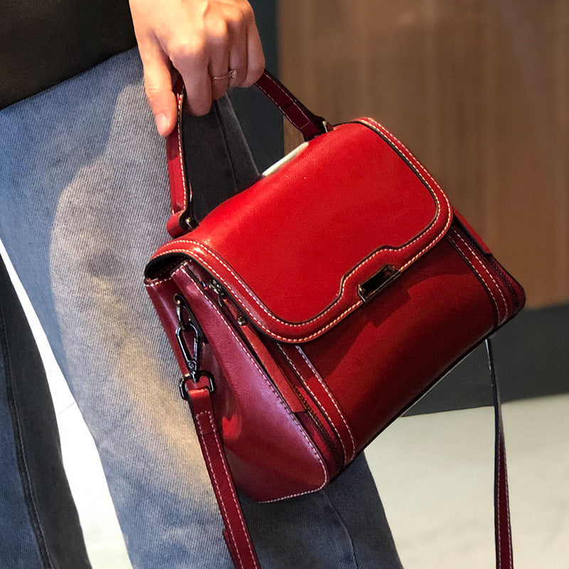 Nine Seven Handbag Genuine Leather Handmade Tote for Women Soft Adjustable Strap Crossbody Bag