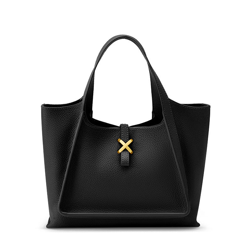 Nine Seven Genuine Leather Handmade Tote Handbag for Women Large Capacity Crossbody Bags with Inside Subbag