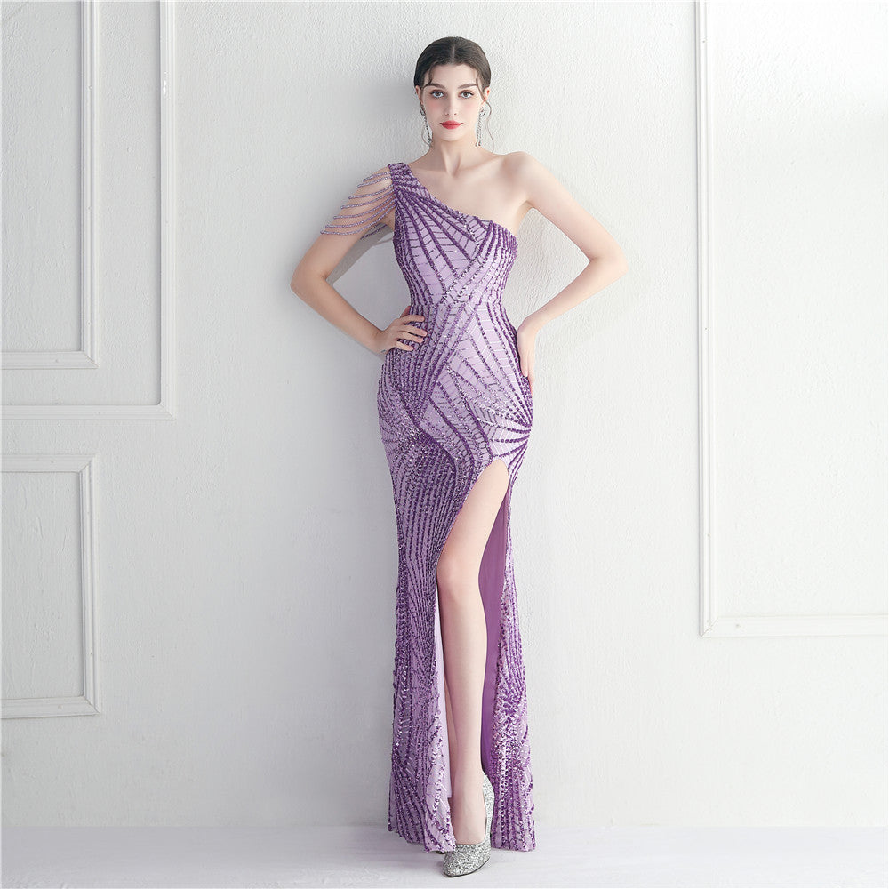 Nine Seven Women's Sexy Side Split Back Zip Up Mermaid Evening Party Formal Ocassion Dresses