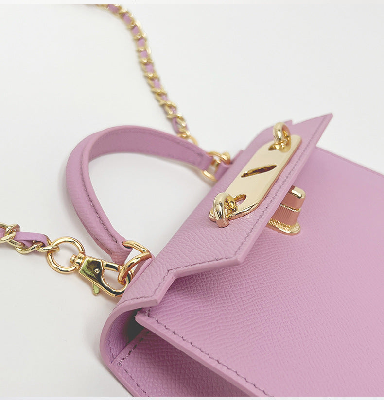 Nine Seven Handbag Genuine Leather Handmade Tote for Women Solid Color Small Shoulder Crossbody Bags