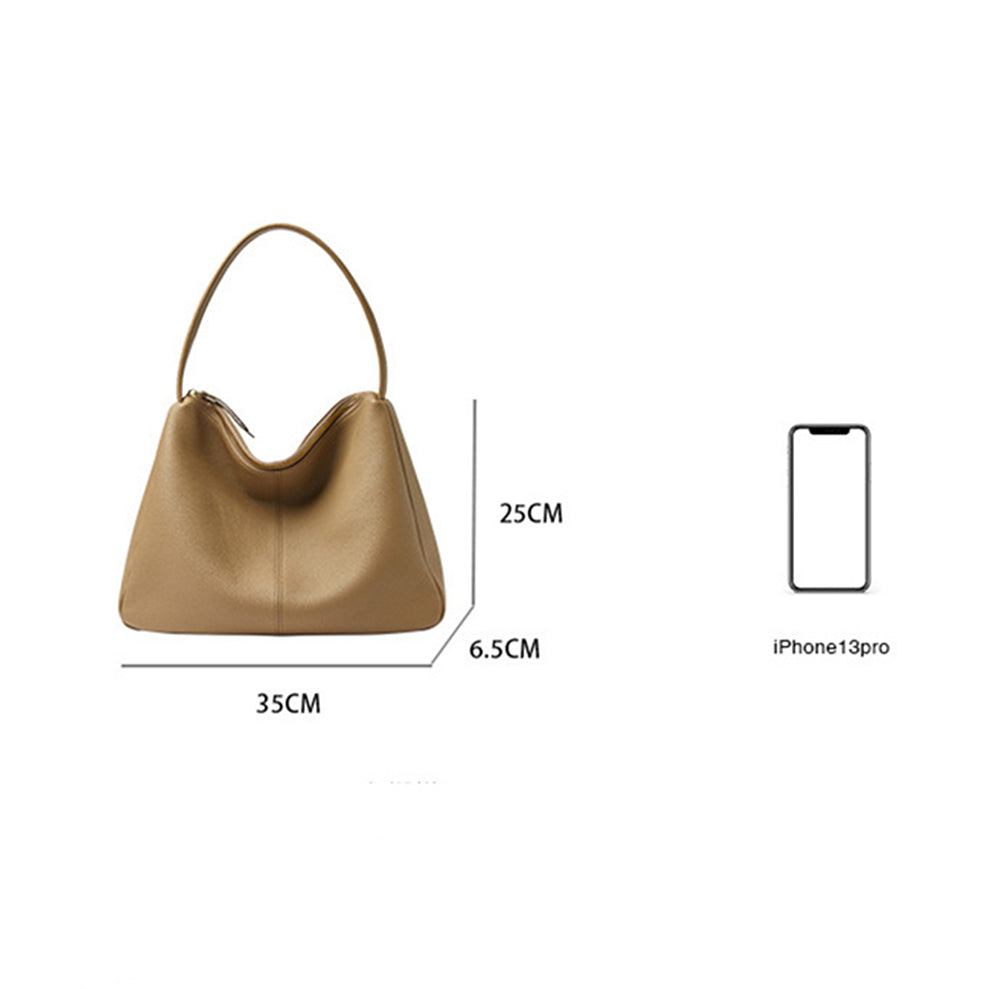 Nine Seven Genuine Leather Shoulder Bags Handbag Handmade Zip Up Tote for Women