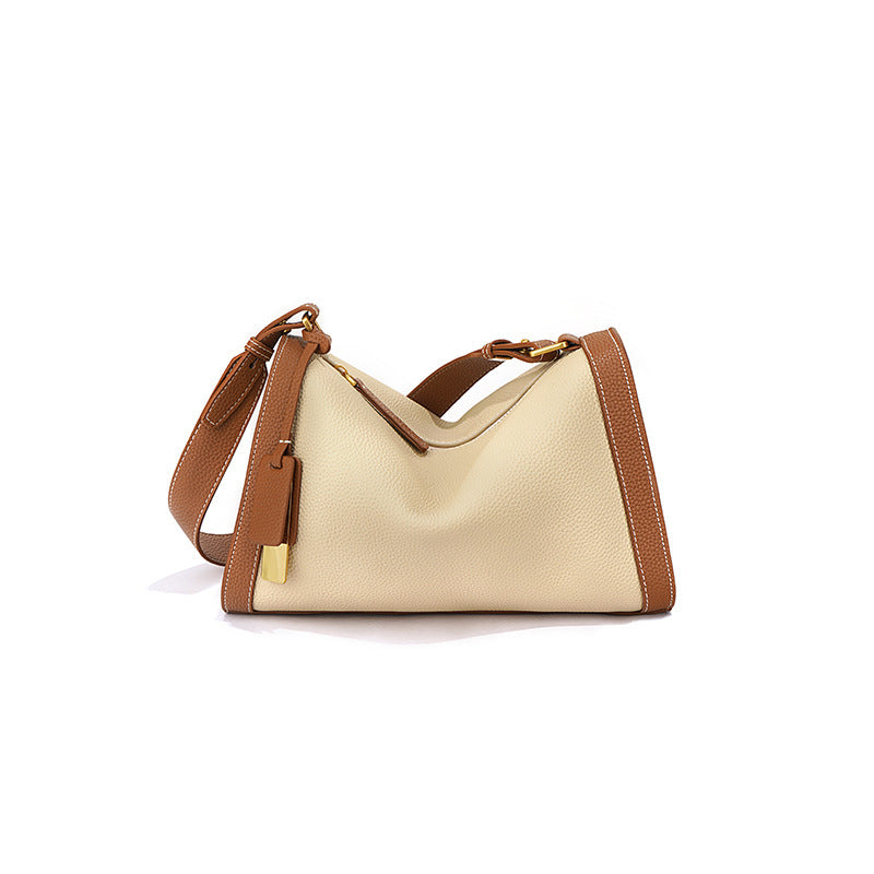 Nine Seven Women's Handmade Genuine Leather Small Shoulder Bag Zip Up Crossbody Handbag