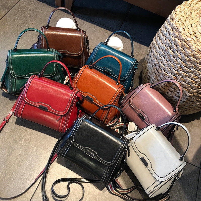 Nine Seven Handbag Genuine Leather Handmade Tote for Women Soft Adjustable Strap Crossbody Bag