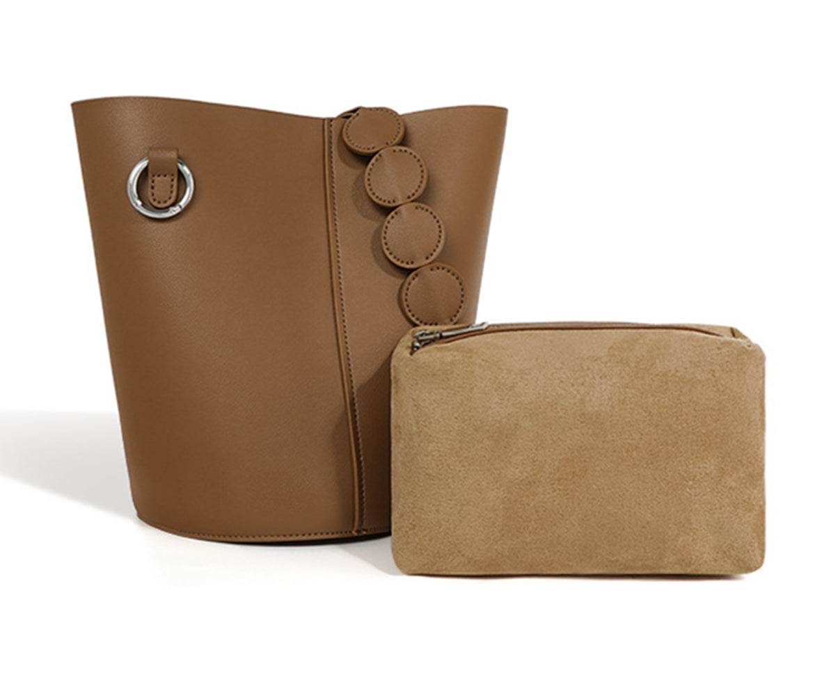 Nine Seven Women's Shoulder Bags Genuine Leather Handmade Designed Adjustable Strap Solid Color Office Shopping Daily Bag