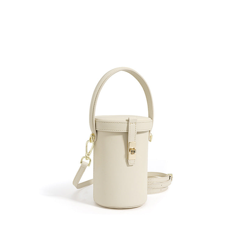 Nine Seven Tote Handbag Genuine Leather Women's Handmade Adjustable Strap Cylinber Crossbody Shoulder Bucket Bags