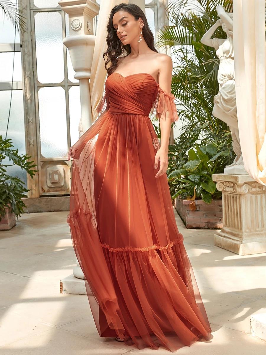Nine Seven Women's Off Shoulder Back Zip Up A-Line Evening Party Anniversary Summer Dress
