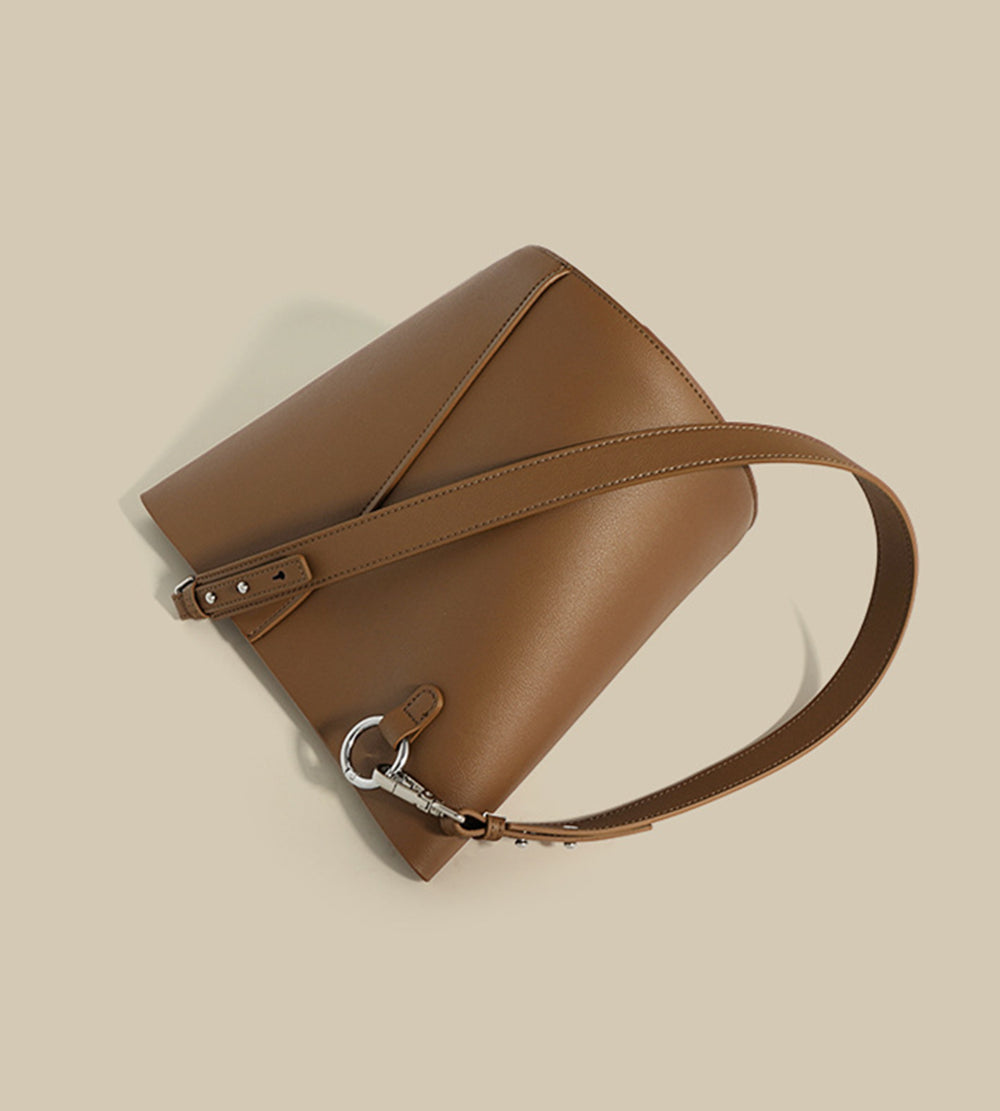 Nine Seven Women's Shoulder Bags Genuine Leather Handmade Designed Adjustable Strap Solid Color Office Shopping Daily Bag