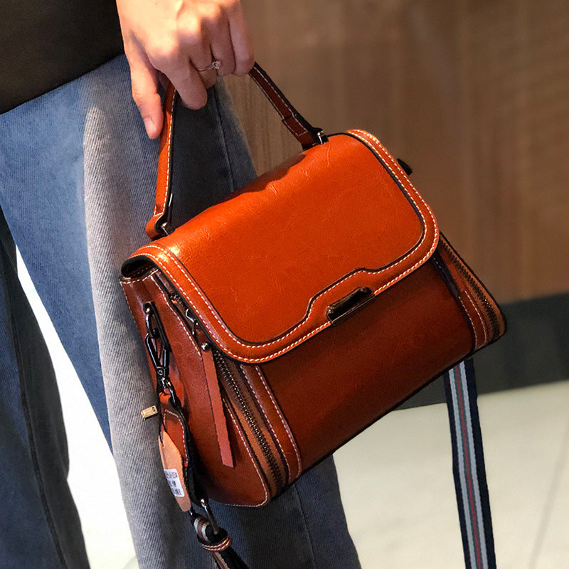 Nine Seven Handbag Genuine Leather Handmade Tote for Women Soft Adjustable Strap Crossbody Bag