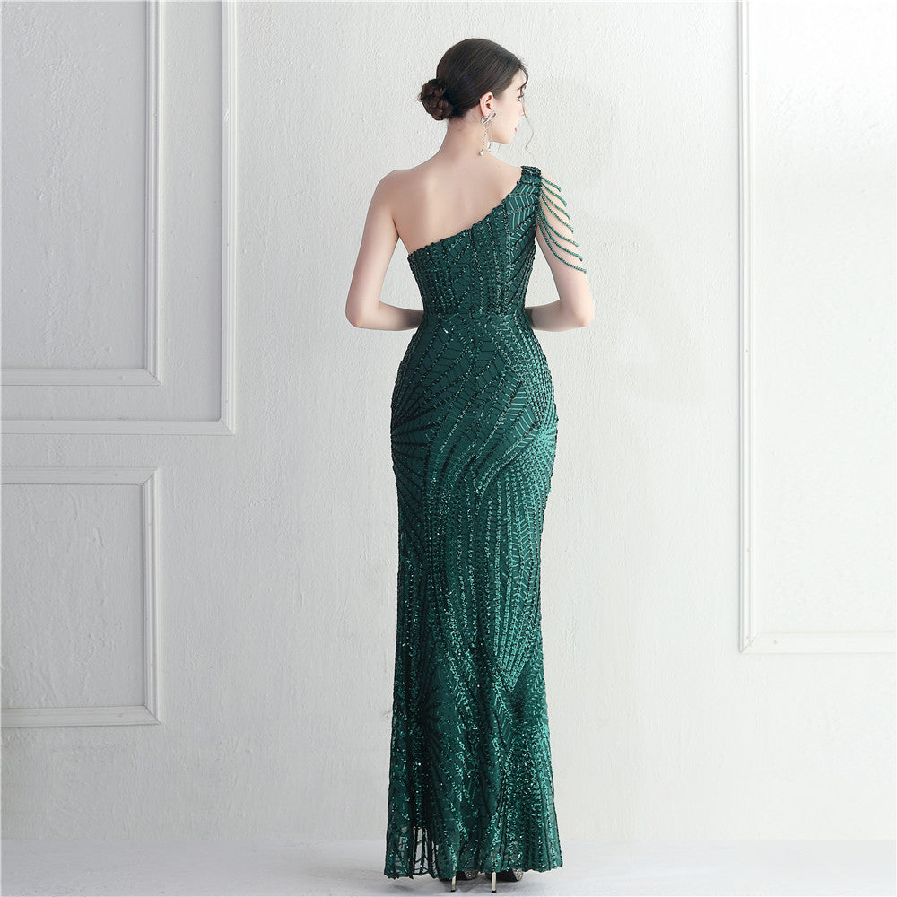 Nine Seven Women's Sexy Side Split Back Zip Up Mermaid Evening Party Formal Ocassion Dresses