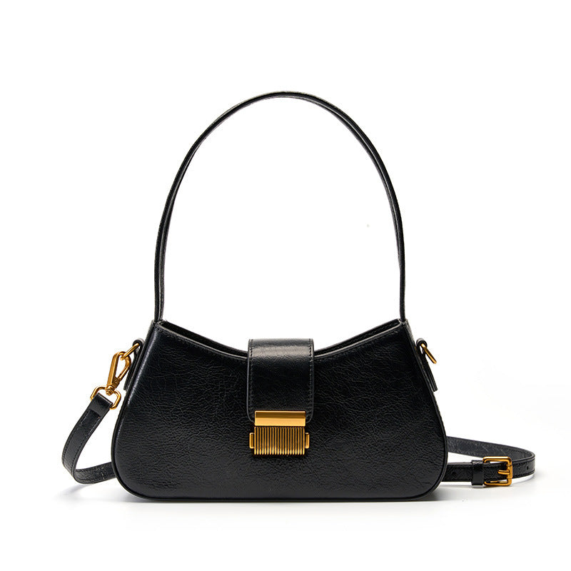 Nine Seven Handmade Genuine Leather Shoulder Bag for Women Silver Black