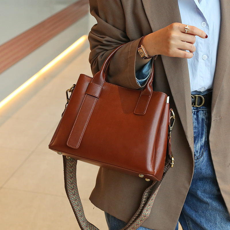 Nine Seven Handbag Women's Genuine Leather Handmade Tote Removable Adjustable Strap Crossbody Shoulder Bags