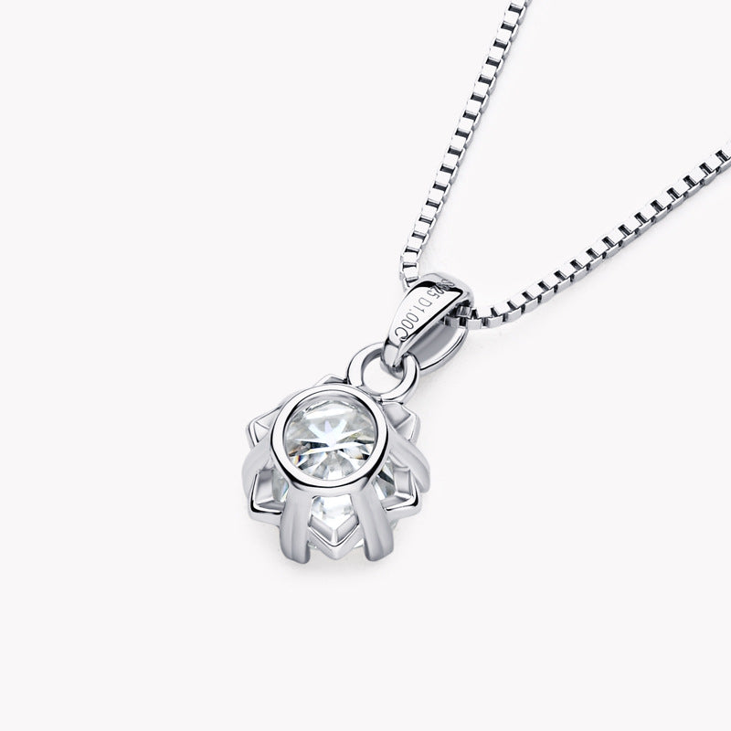 Women's Snow Pendant Necklaces S925 Sterling Silver Moissanite Jewelry