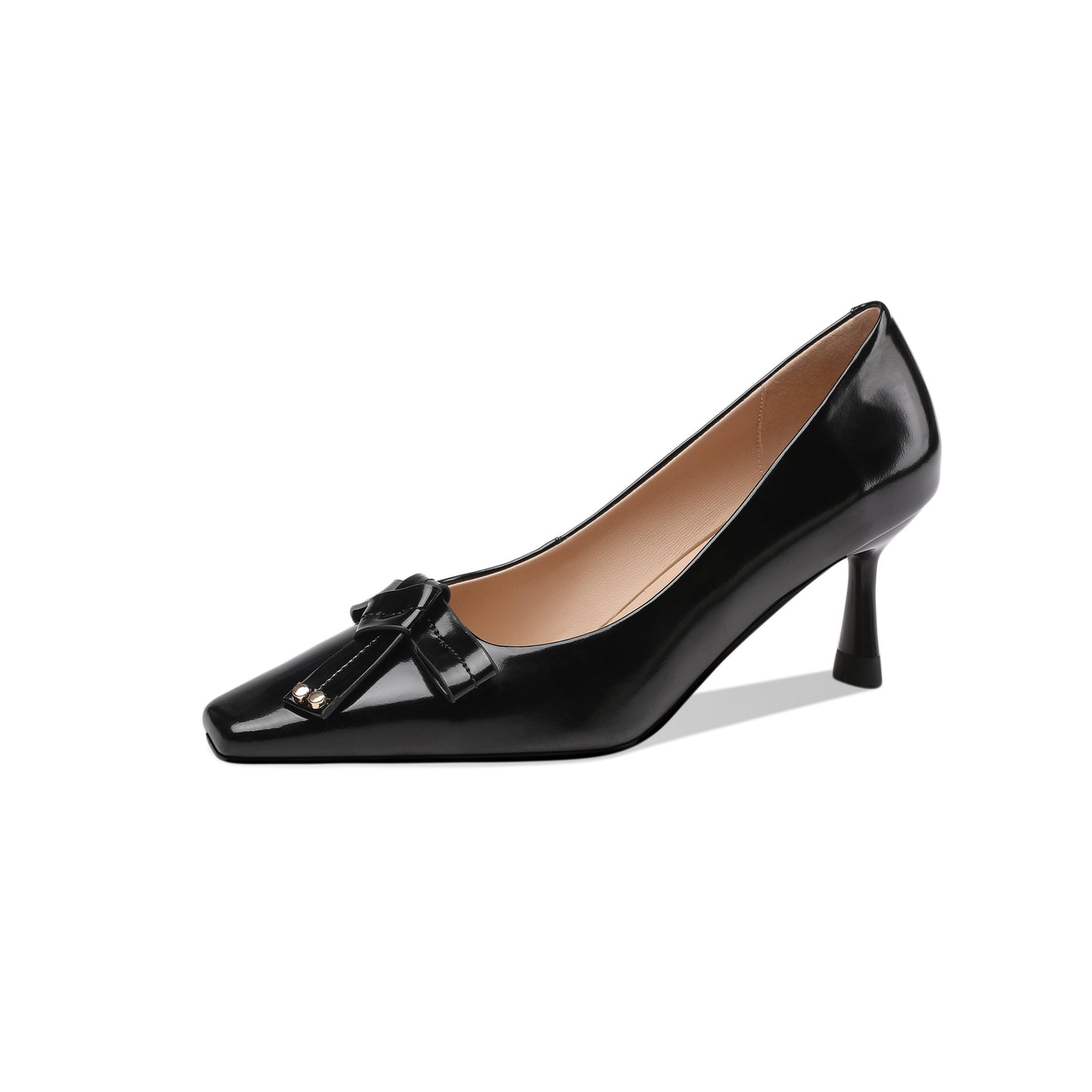 Nine Seven Women's Handmade Glossy Patent Leather Bowknot Decor Sexy Stiletto Heel Dress Pump