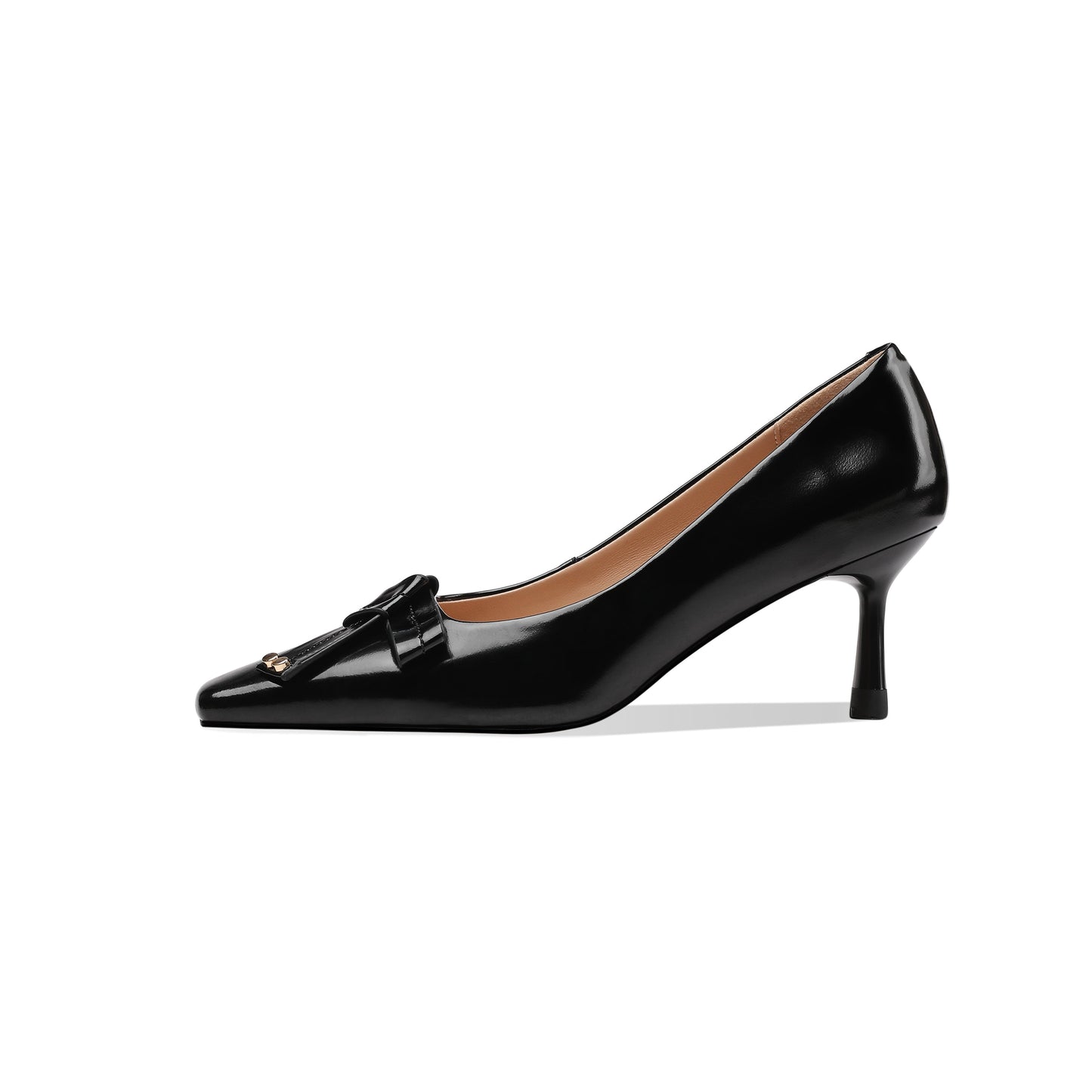 Nine Seven Women's Handmade Glossy Patent Leather Bowknot Decor Sexy Stiletto Heel Dress Pump