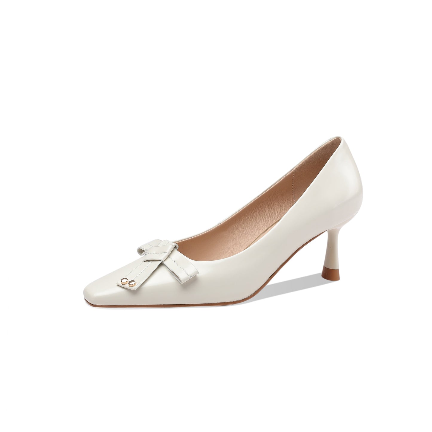 Nine Seven Women's Handmade Glossy Patent Leather Bowknot Decor Sexy Stiletto Heel Dress Pump