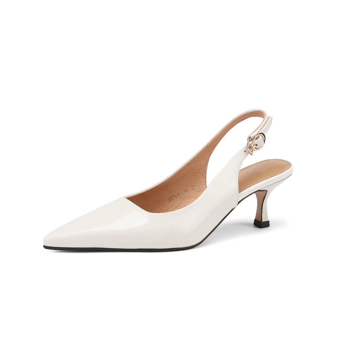 Nine Seven Women's Pointed Toe Patent Leather Handmade Buckle Stiletto Heels Chic Slingbacks