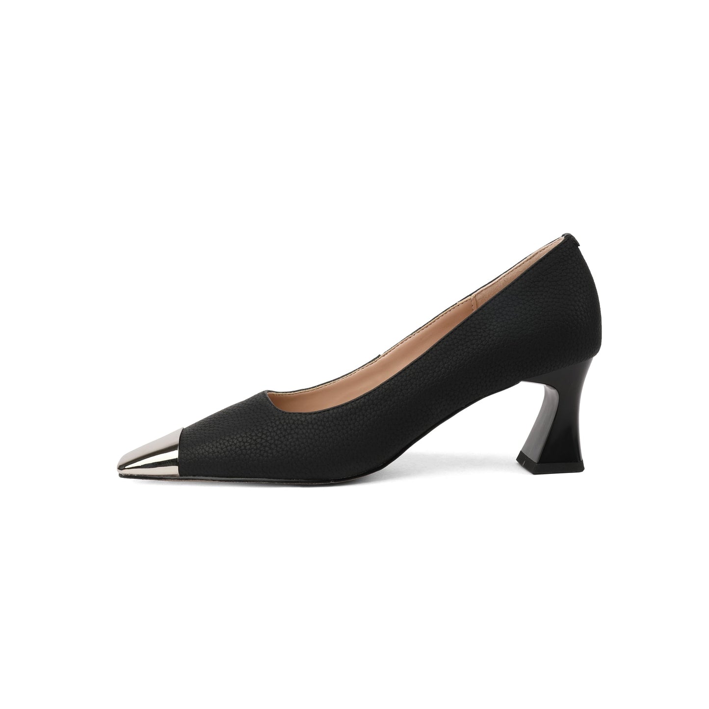 Nine Seven Women's Genuine Leather Handmade Cap-Toe Spool Heel Slip On Loafer Pumps Shoes
