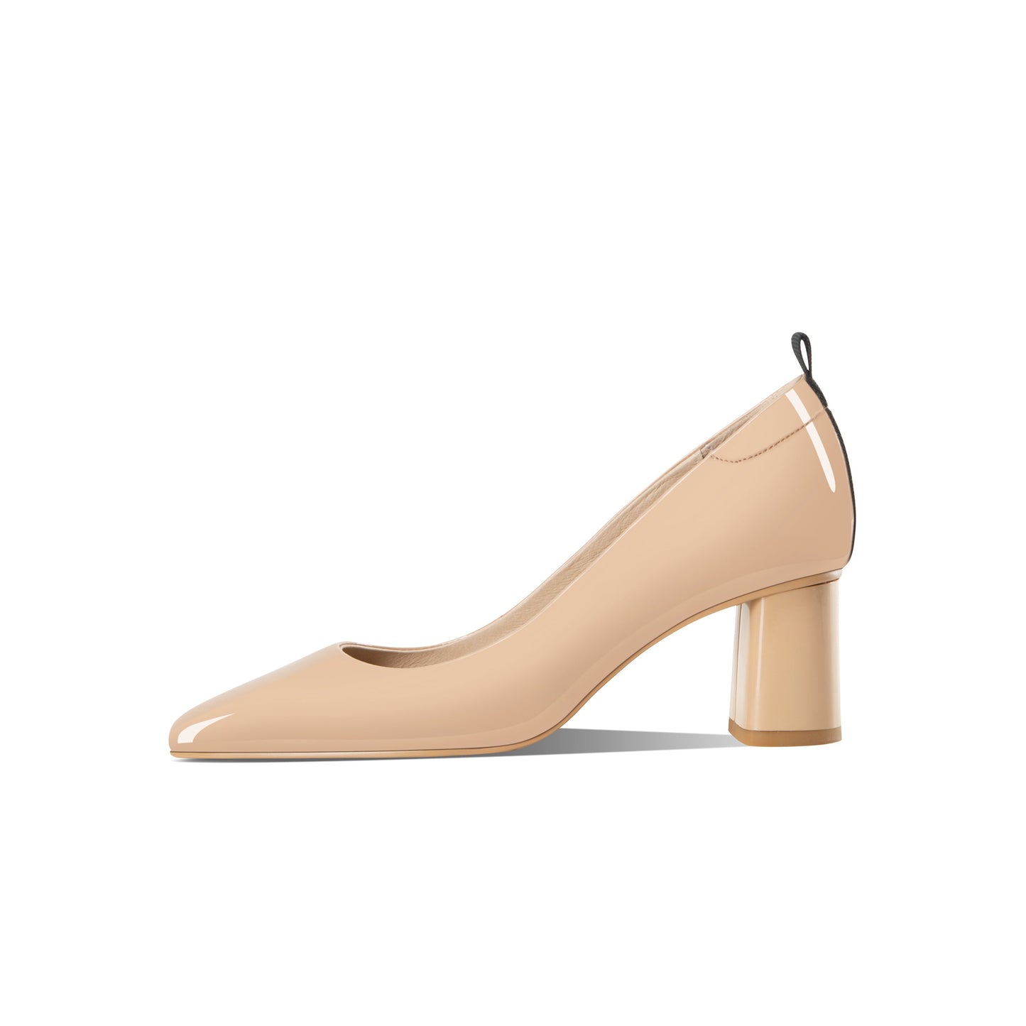 Nine Seven Women's Glossy Patent Leather Square Toe Handmade Chunky Heels Pumps Shoes