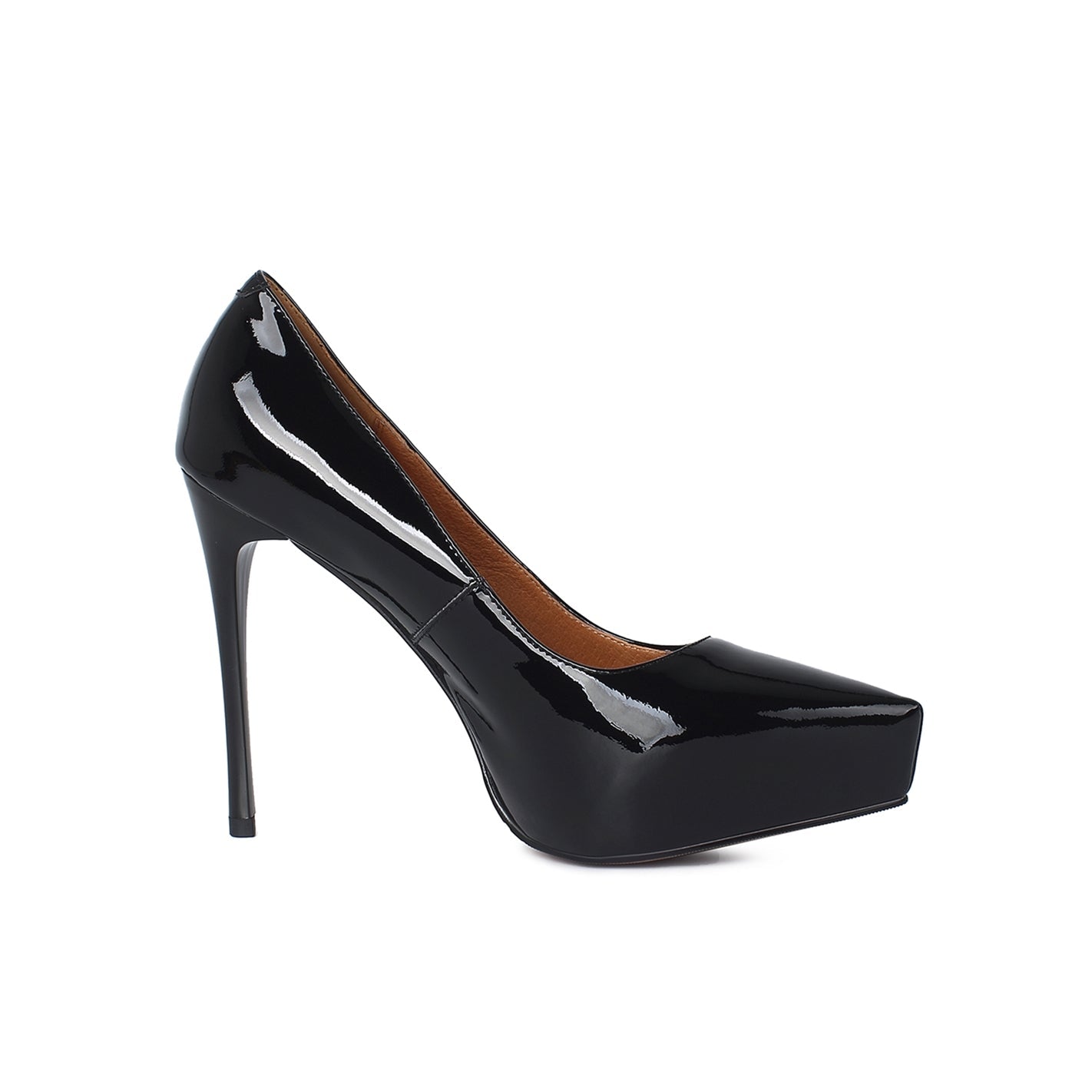 Nine Seven Women's Handmade Glossy Patent Leather Pointed Toe Sexy Stiletto Heel Pumps with Platform