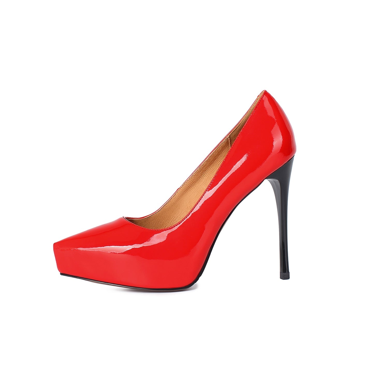 Nine Seven Women's Handmade Glossy Patent Leather Pointed Toe Sexy Stiletto Heel Pumps with Platform