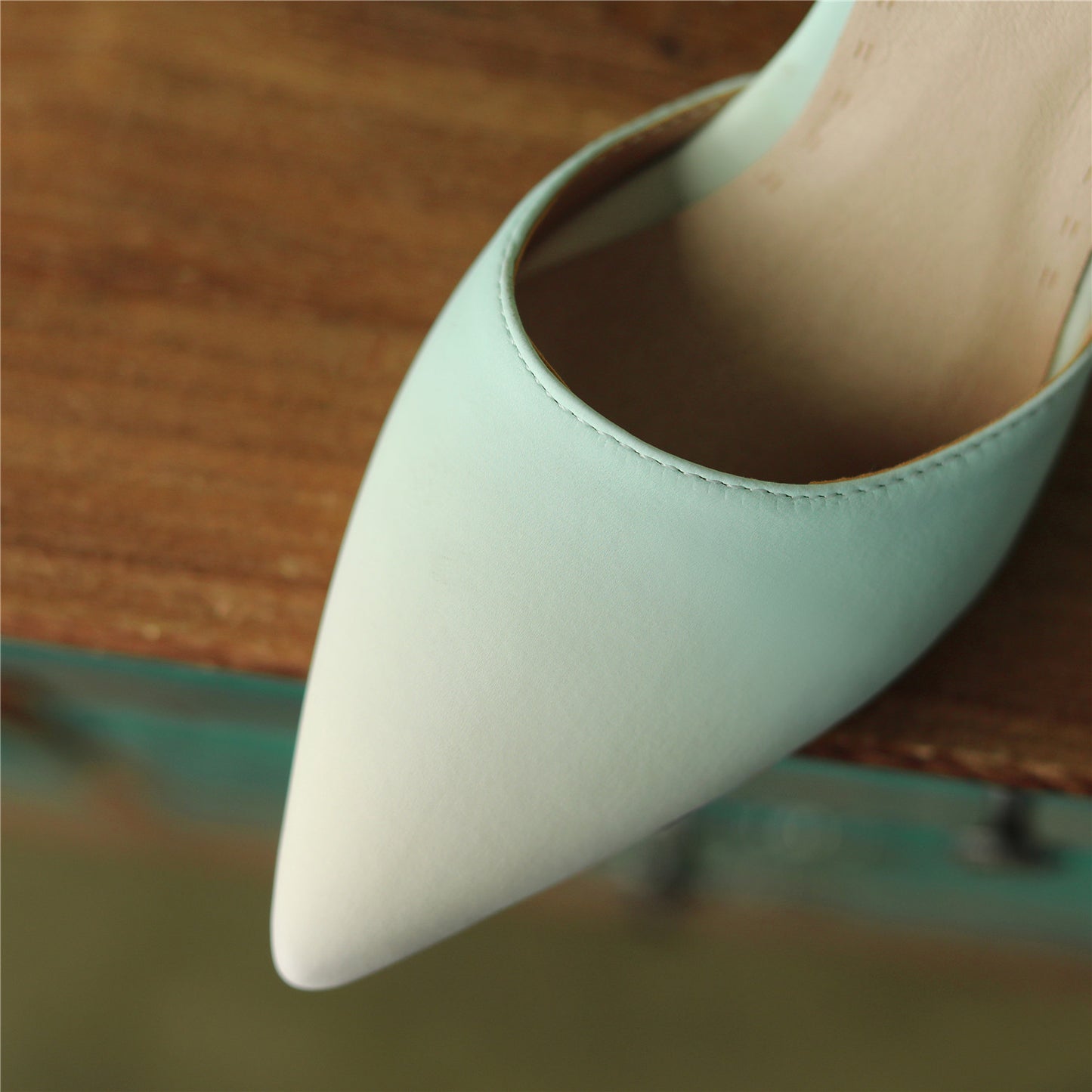 Graduated Colors Handmade Women's Pointed Toe High Heel Slingback Sandal Shoes