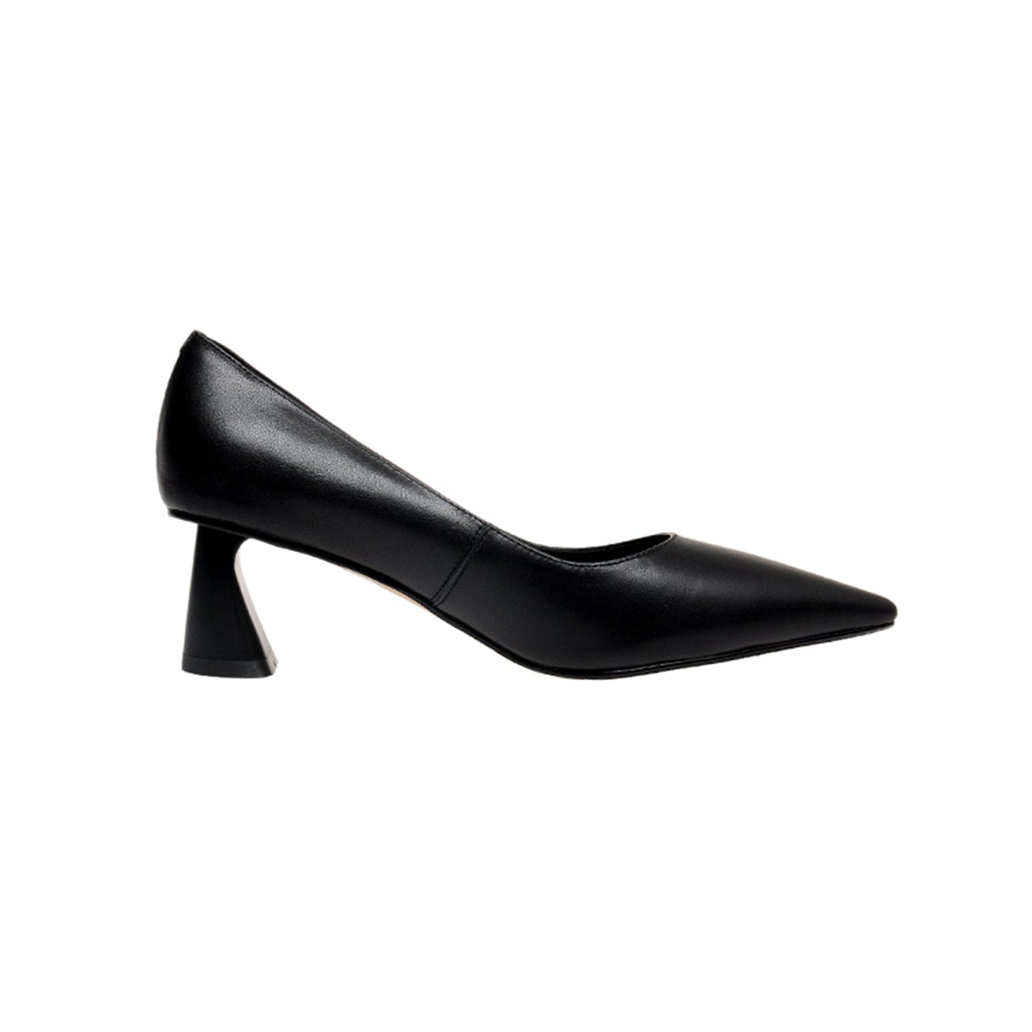 Nine Seven Women's Handmade Genuine Leather Pointed Toe Mid Heel Office Lady Slip On Pumps Shoes