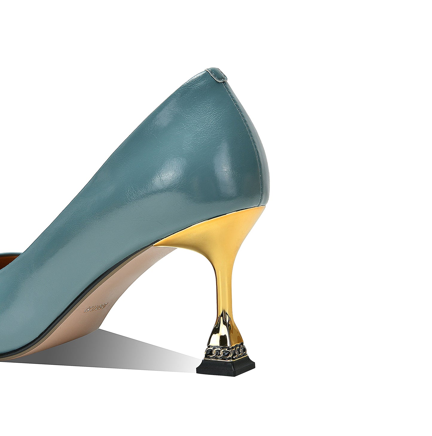 Nine Seven Women's Pointed Toe Snakeskin Printed Genuine Leather Handmade Stiletto Mid Heels Stylish Pumps Shoes