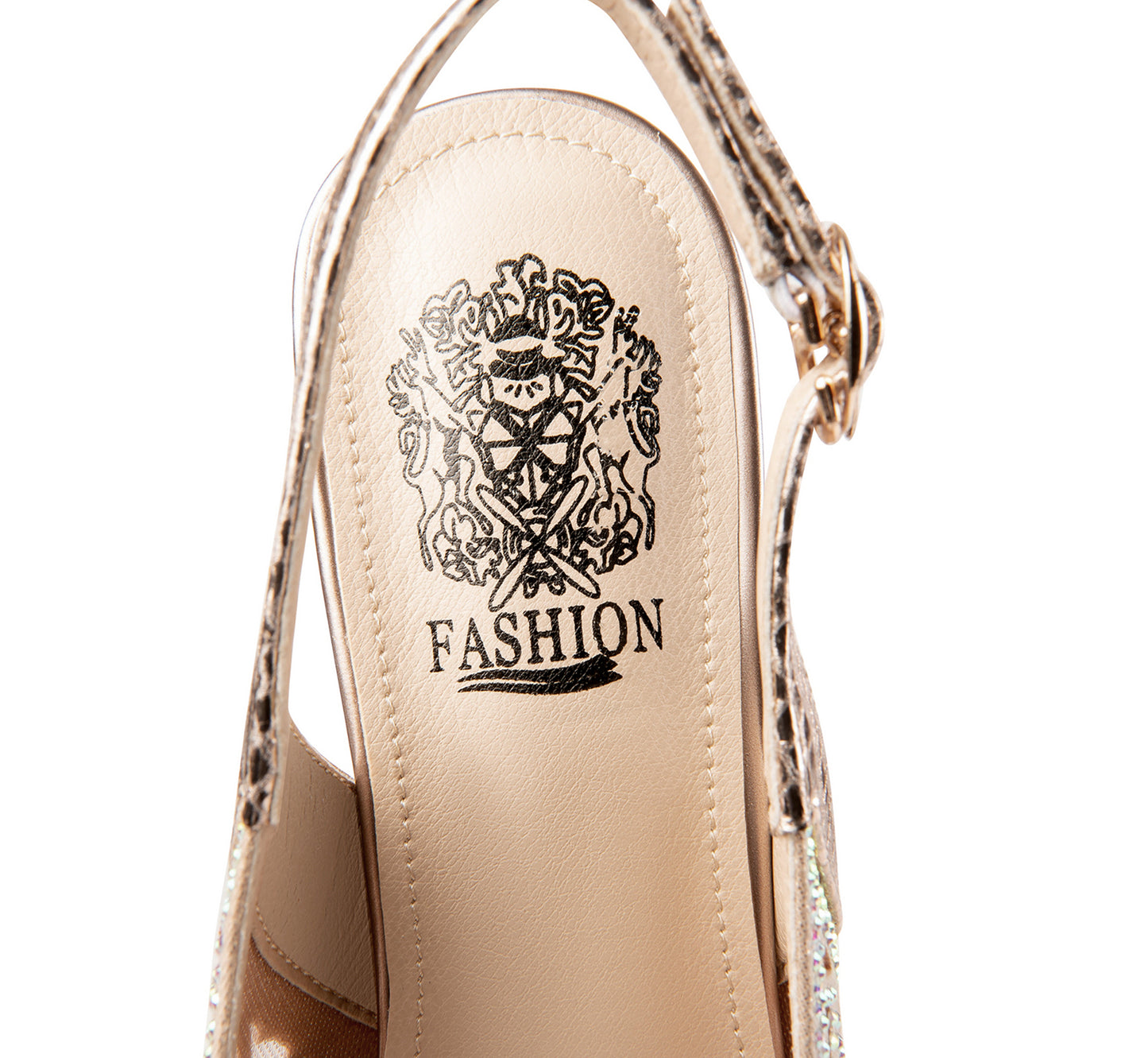 Nine Seven Leather Mesh Handmade Women's Pointed Toe Mid Heel Buckle Rhinestone Slingback Sandal Shoes