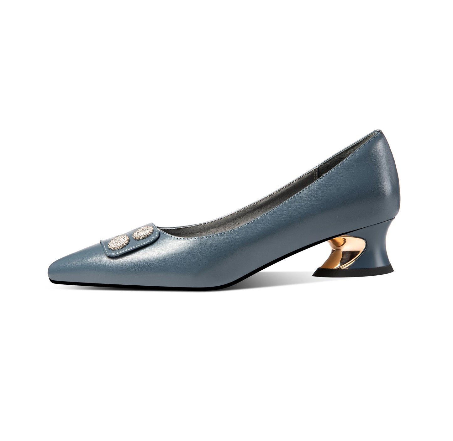 Nine Seven Women's Genuine Leather Pointed Toe Handmade Comfortable Low Heel Loafer Pumps