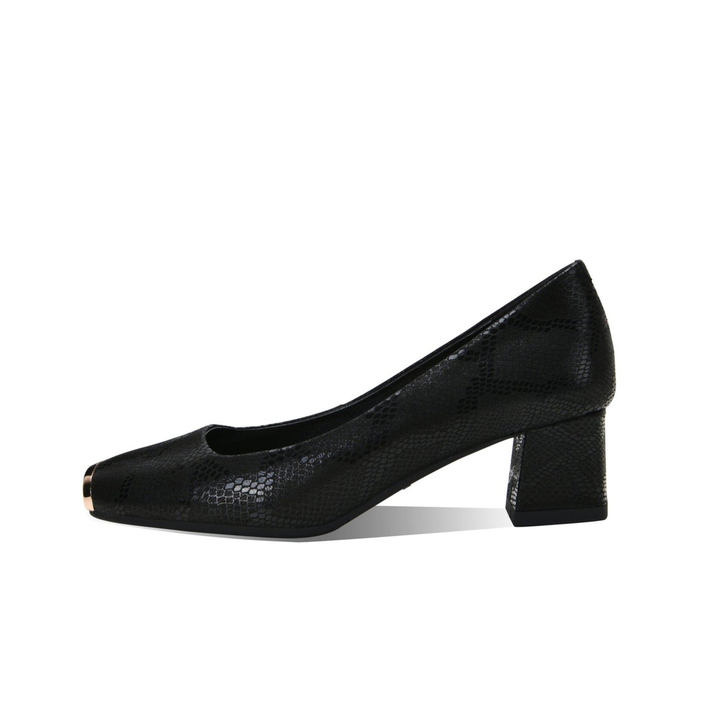 Nine Seven Women's Genuine Leather Handmade Square Toe Low Block Heels Stylish Loafers Shoes