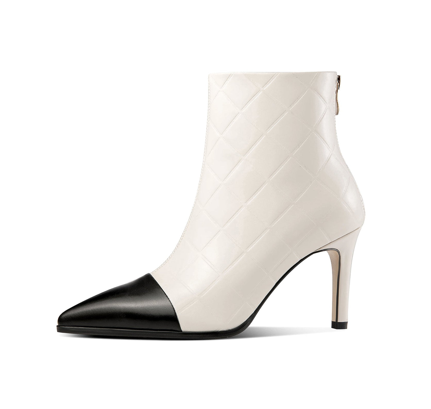 Genuine Leather Women's Handmade Assorted Colors Pointed Toe Stiletto Heel Back Zipper Ankle Boots