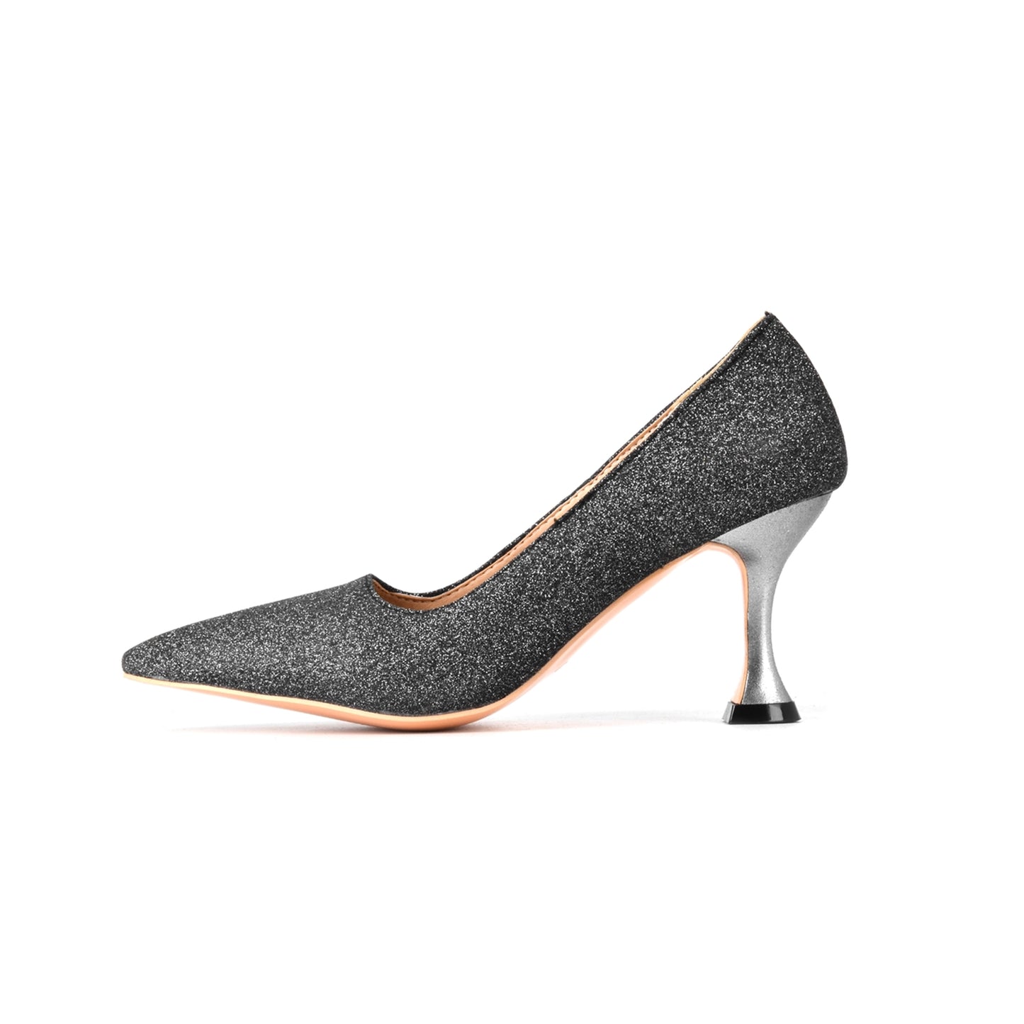Nine Seven Women's Handmade Pointed Toe Glitter Stileto Heel Party Wedding Loafer Pumps Shoes