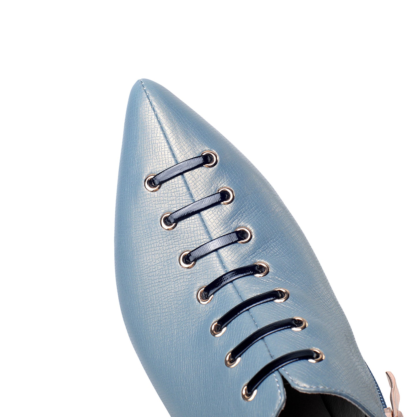 Nine Seven Women's Handmade Genuine Leather Unique Low Chunky Heel Pointed Toe Side Zip Up Assorted Color Pump Shoes