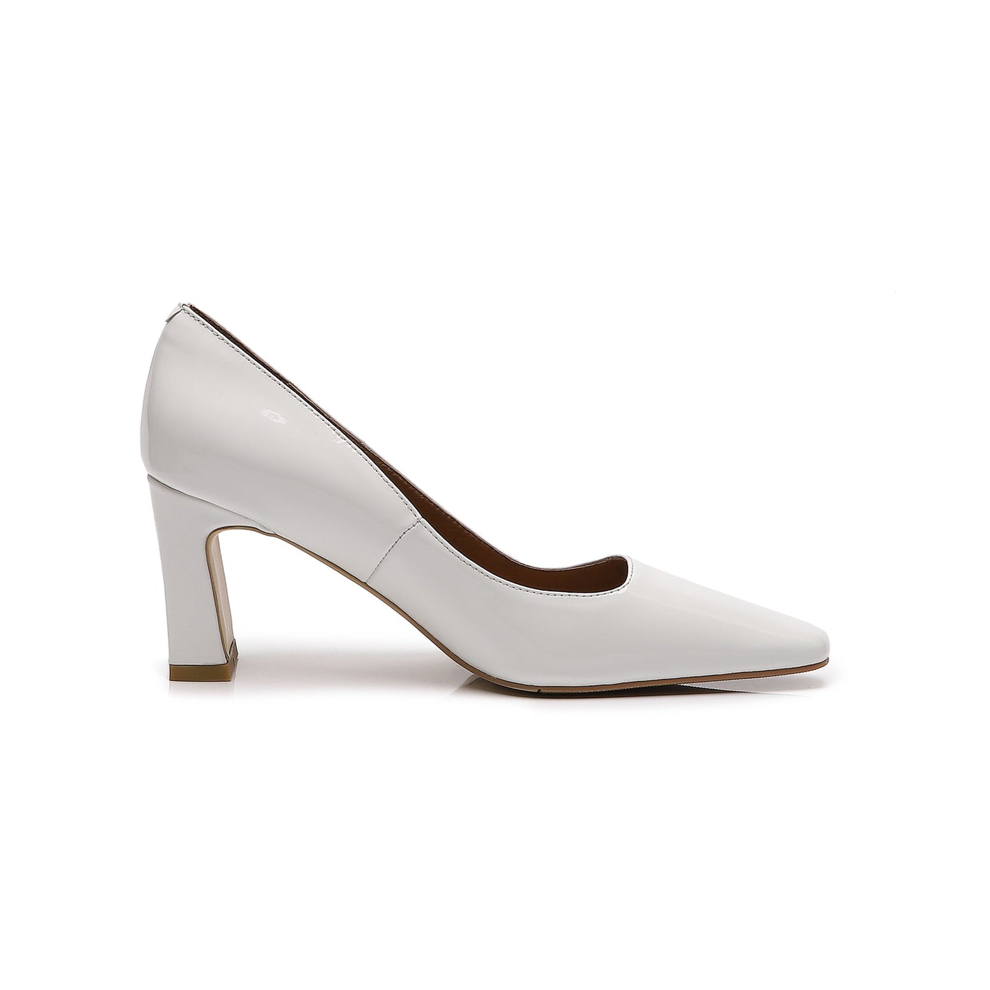 Nine Seven Women's Patent Leather Handmade Square Toe Mid Heels Slip On Chic Pumps Shoes