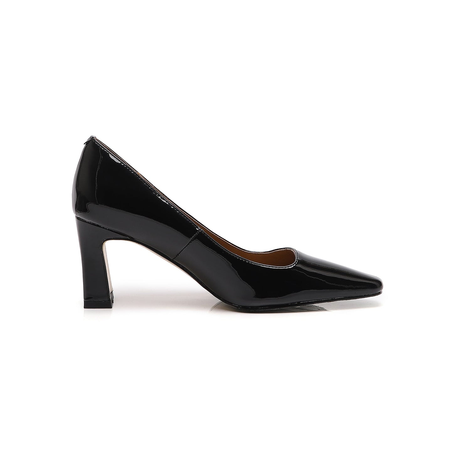 Nine Seven Women's Patent Leather Handmade Square Toe Mid Heels Slip On Chic Pumps Shoes