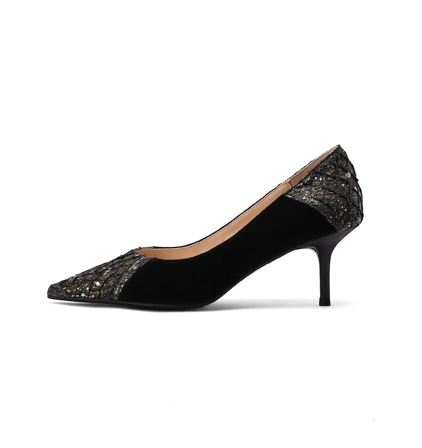 Nine Seven Women's Suede Leather Pointed Toe Handmade Stiletto Mid Heels Slip On Dress Pumps Shoes