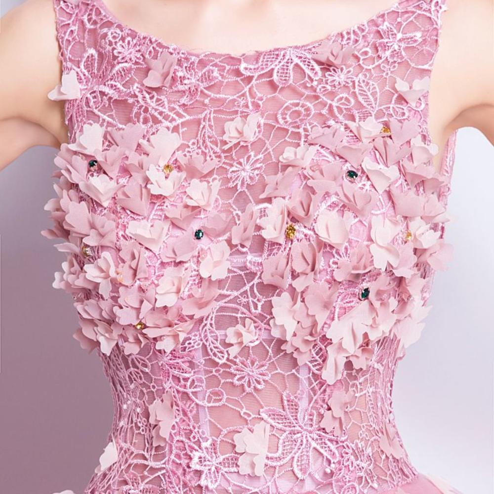Nine Seven Princess Ruffle Pink Wedding Dresses for Bride Lace Up Bridal Gowns with Embroidery Flower