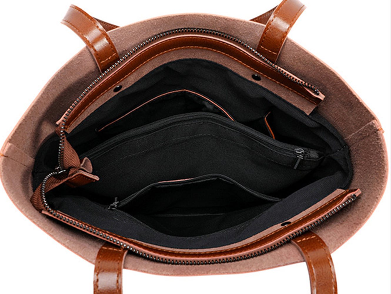 Genuine Leather Over the Shoulder Bags for Women Handmade Zip Up Large Capacity Bag