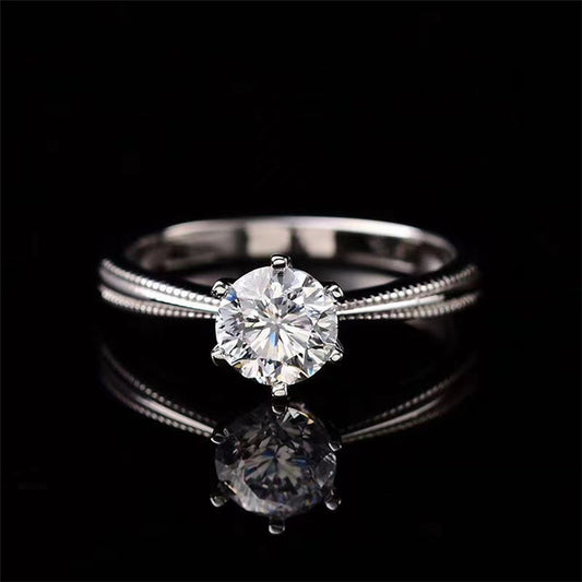 Moissanite Engagement Diamond Finger Rings for Women 925 Silver 18K Platinum 2CT Bridal Ring