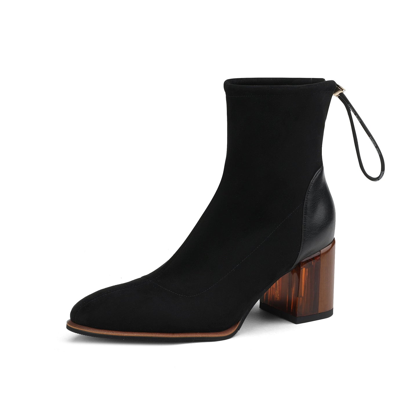 Women's Suede and Genuine Leather Handmade Stretch Pull On Elegant Ankle Boots