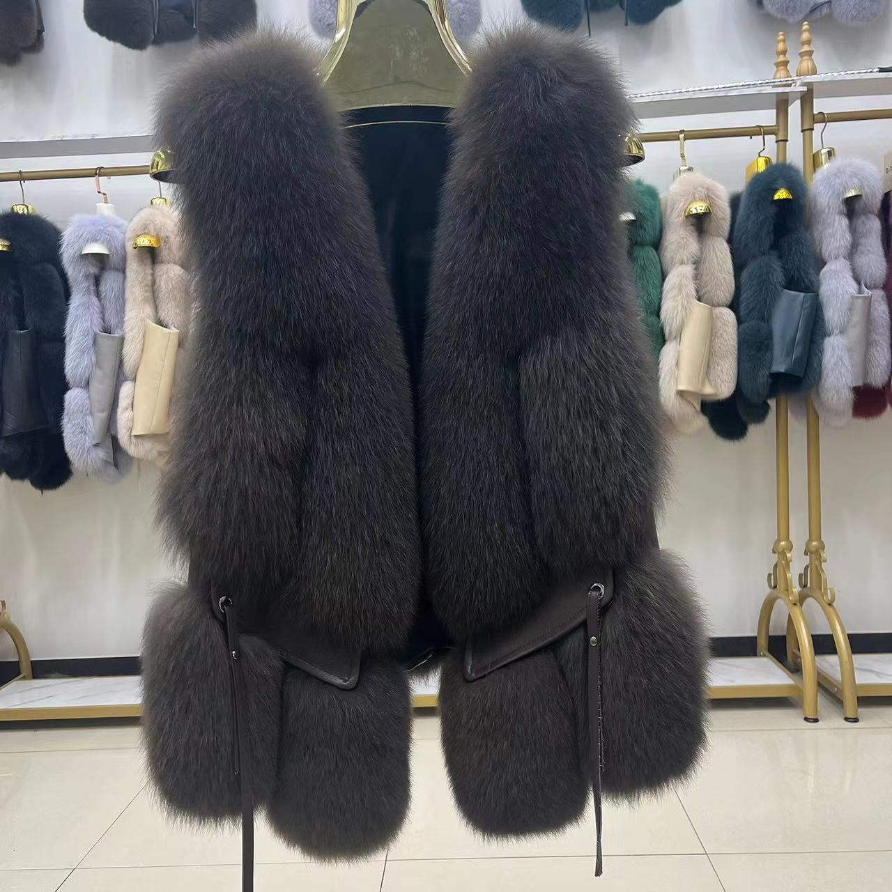 BelaCustom Women's Winter Fox Fur Vest Customization