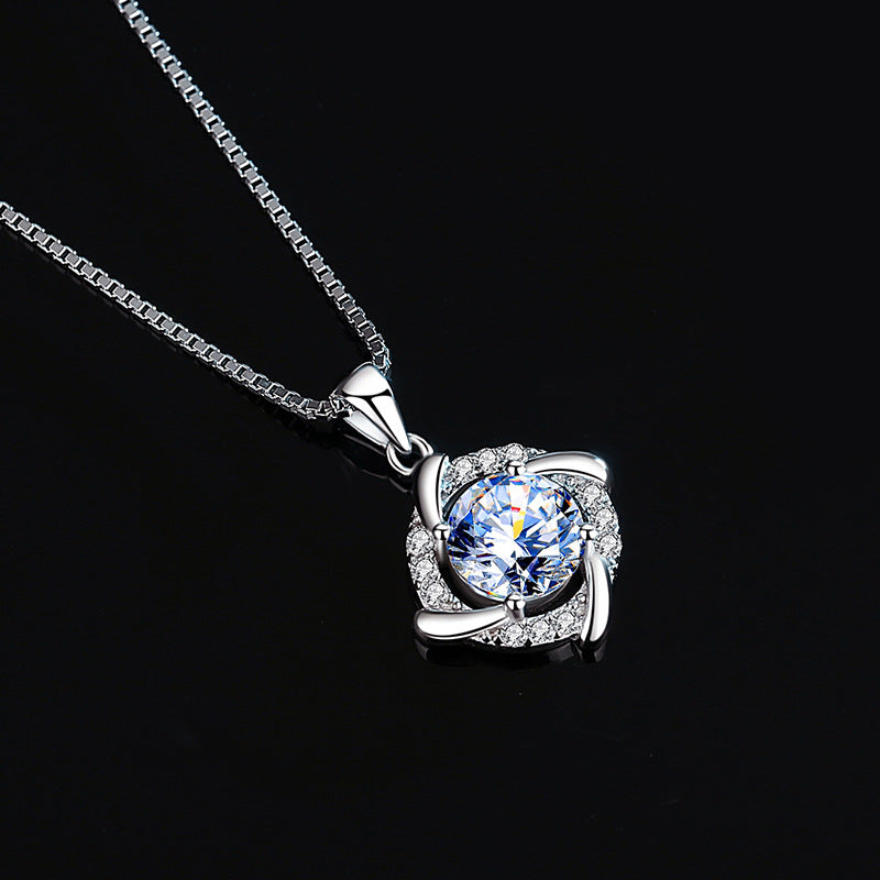 Genuine Moissanite Collarbone Necklaces for Women Glitter Rhinestone Jewelry 0.5-1 CT Necklace Gifts