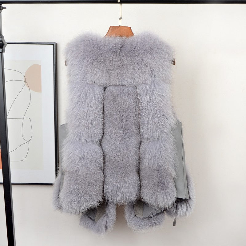 BelaCustom Women's Winter Fox Fur Vest Customization